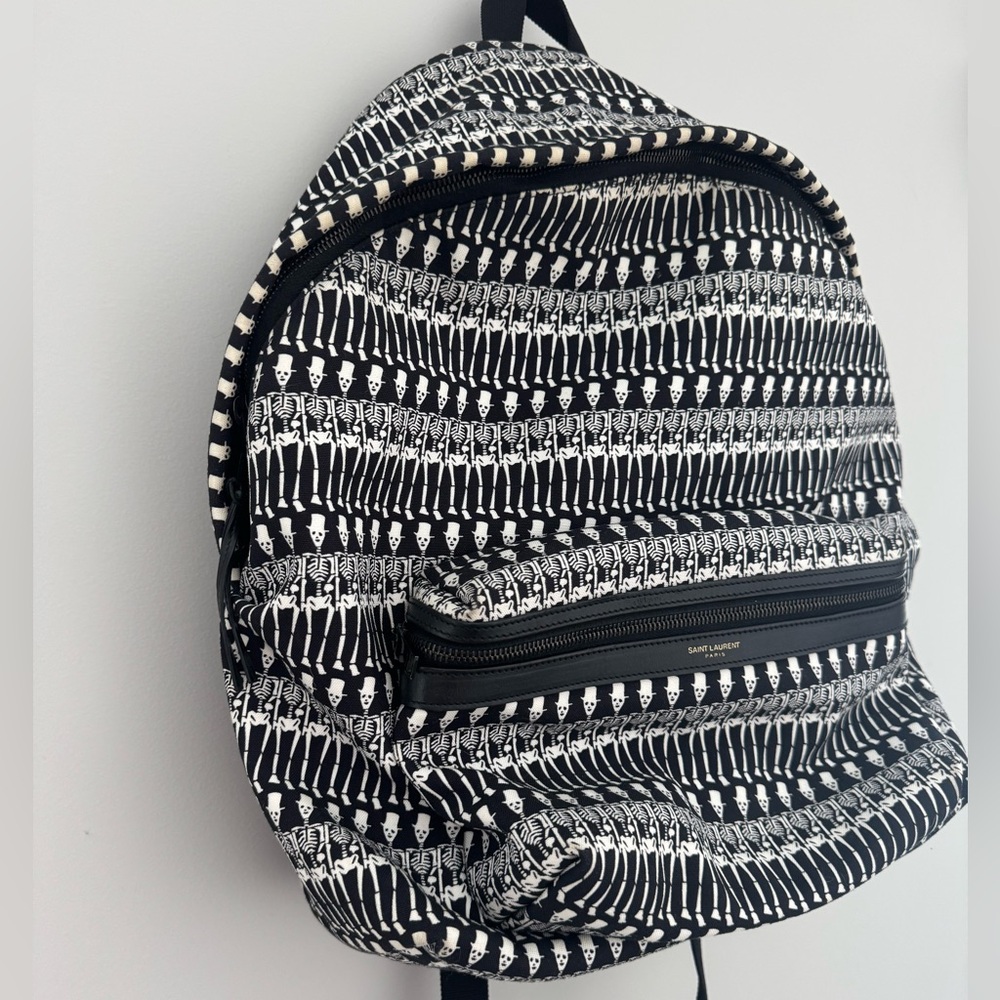 Yves Saint Laurent Skeleton Pattern Backpack - Am… - image 3